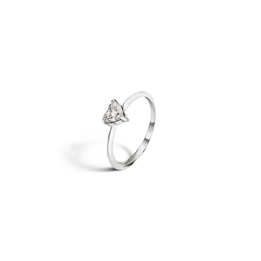 Solitario 'Balance' oro bianco con cuore BALANCE | AN AU18B1 CUORE CT 0,47